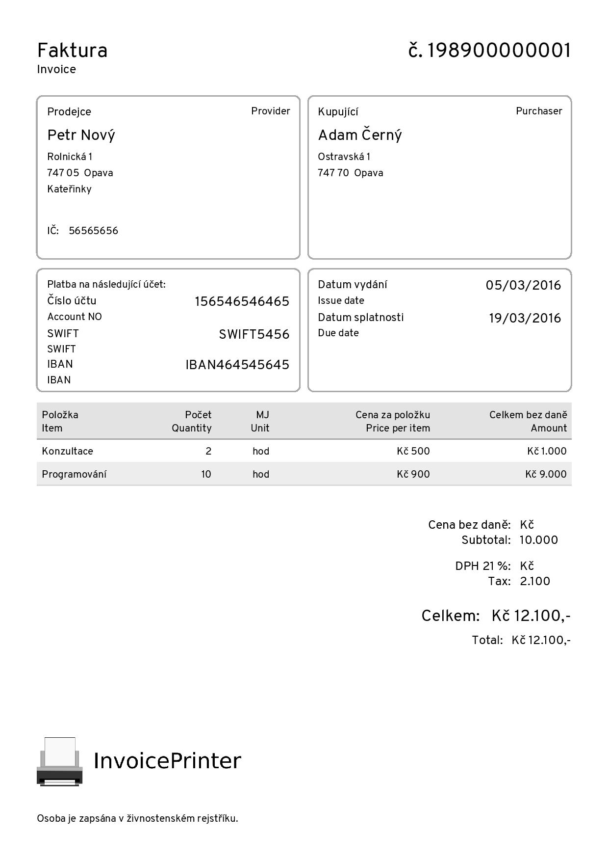 Alternatives and detailed information of Invoice_printer