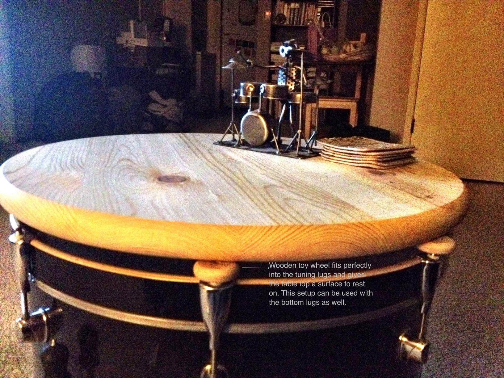 16" Bass Drum & Drum Set Coffee Table