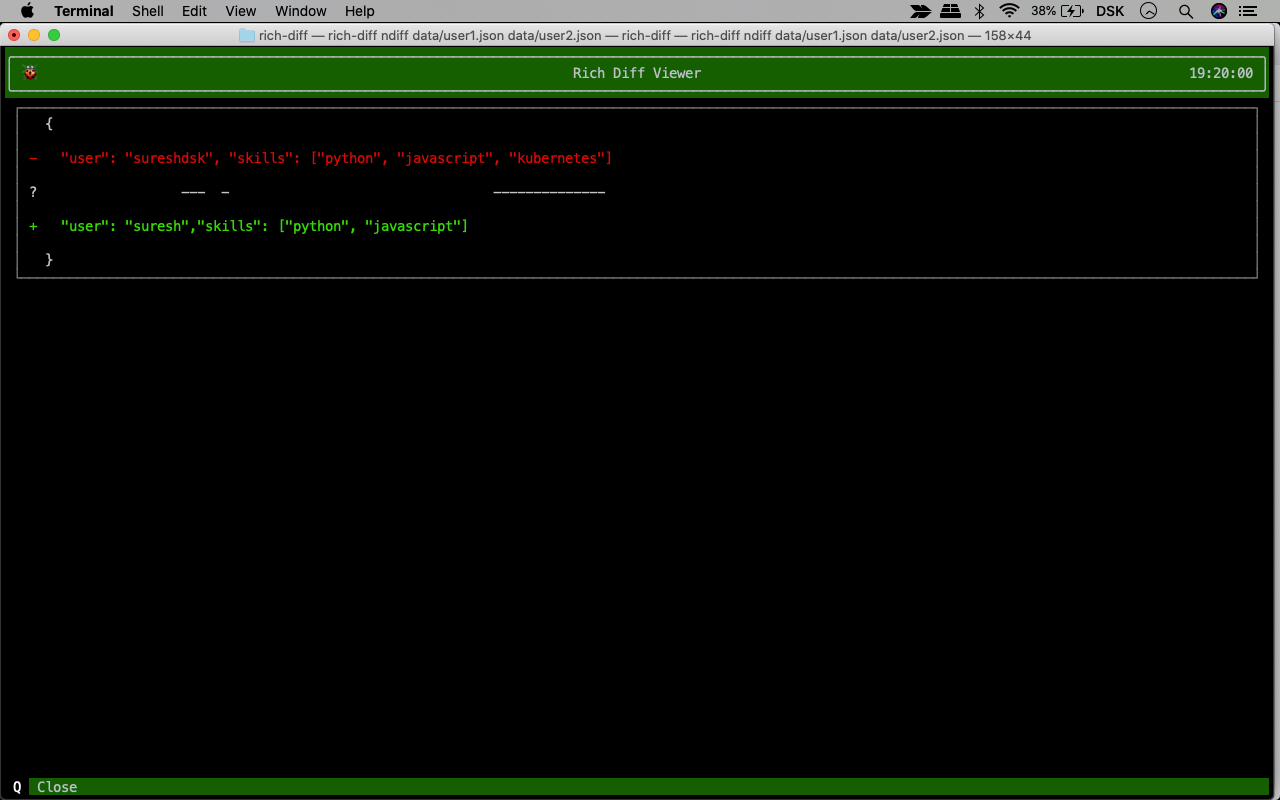 Check diff between two files in Python