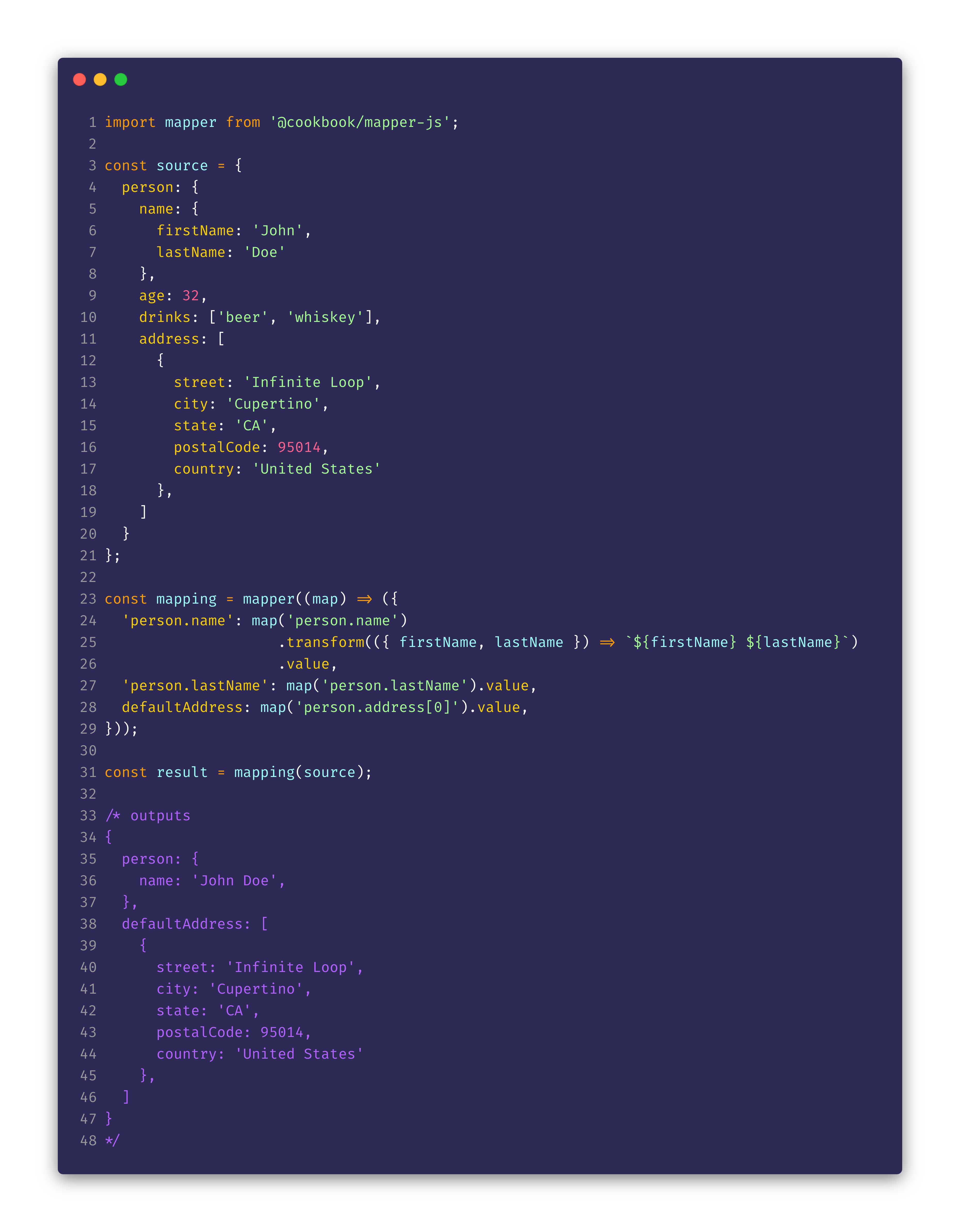 cookbook/mapperjs npm