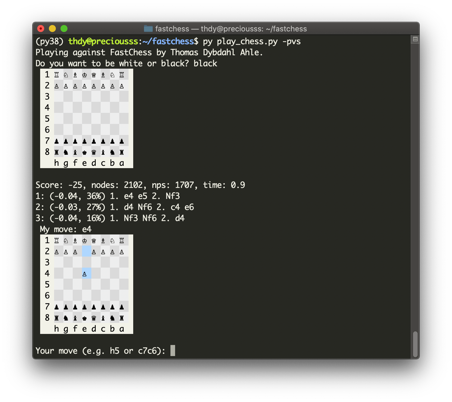 GitHub thomasahle/fastchess Predicts the best chess