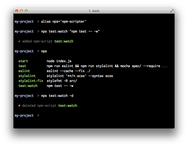 GitHub thomd/npmscripter manage npmscripts from the command line