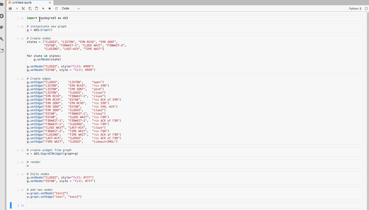GitHub timkpaine/ipydagred3 ipywidgets library for drawing directed acyclic graphs in