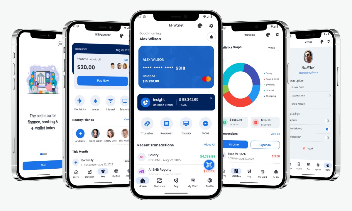 MWallet Finance and Banking App Template for MAUI code.market