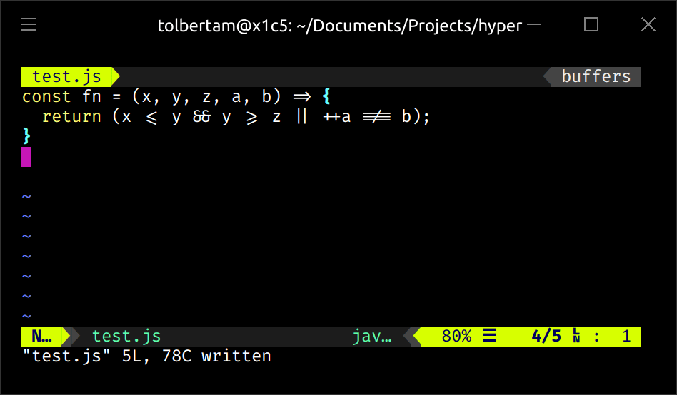 GitHub tolbertam/hyperfontligatures Extension for Hyper.app to