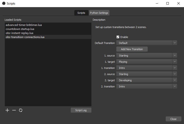 OBS Lua Transition Connections OBS Forums