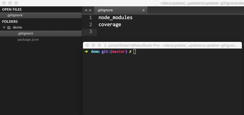 updatergitignore npm