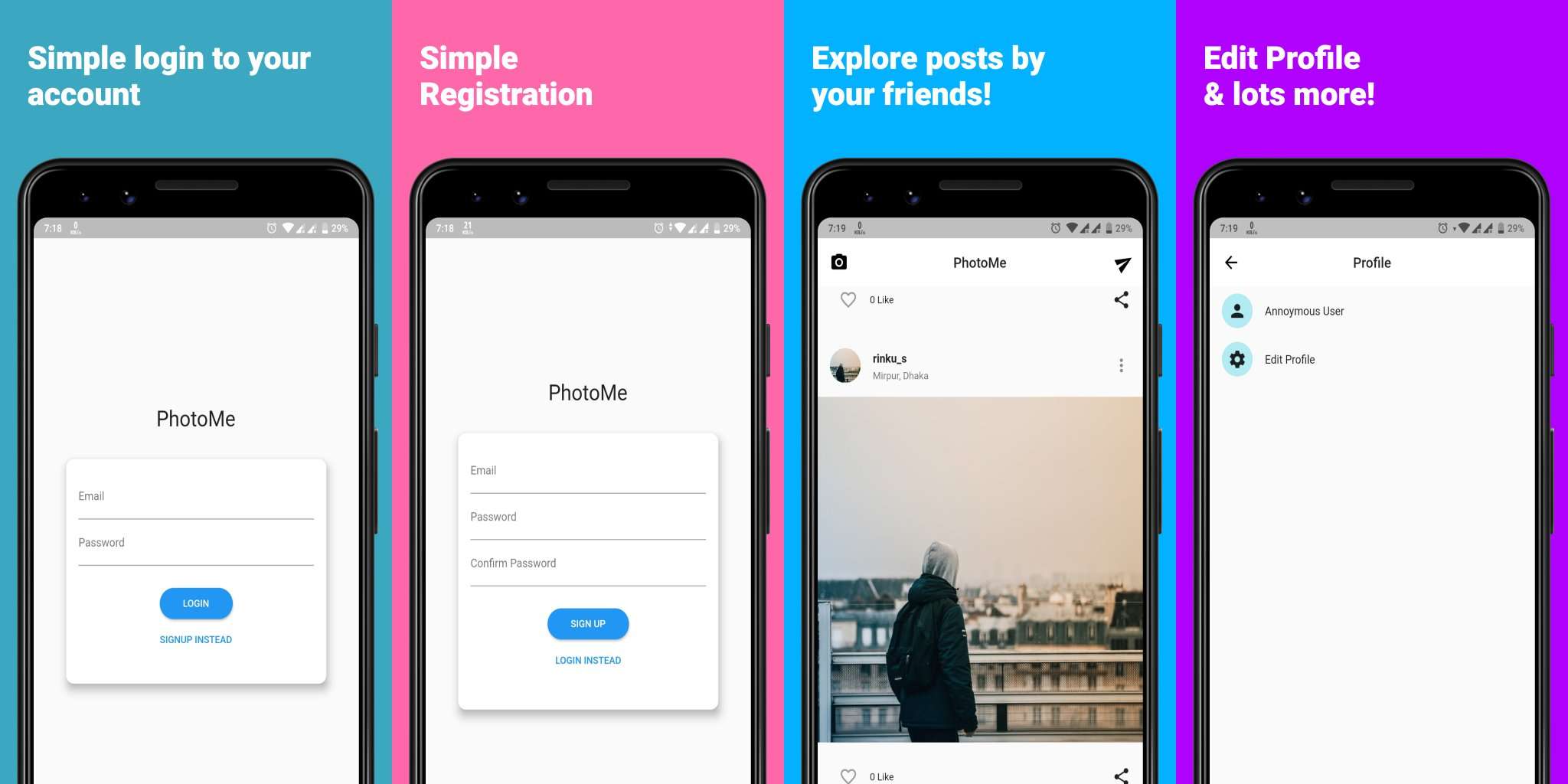 Photome Flutter Social Network App