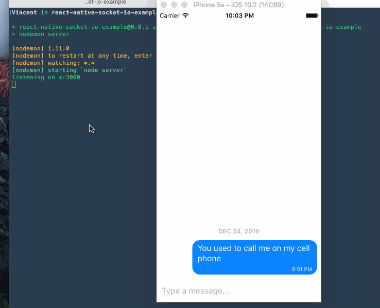 Alternatives and detailed information of React Native Socket Io Example