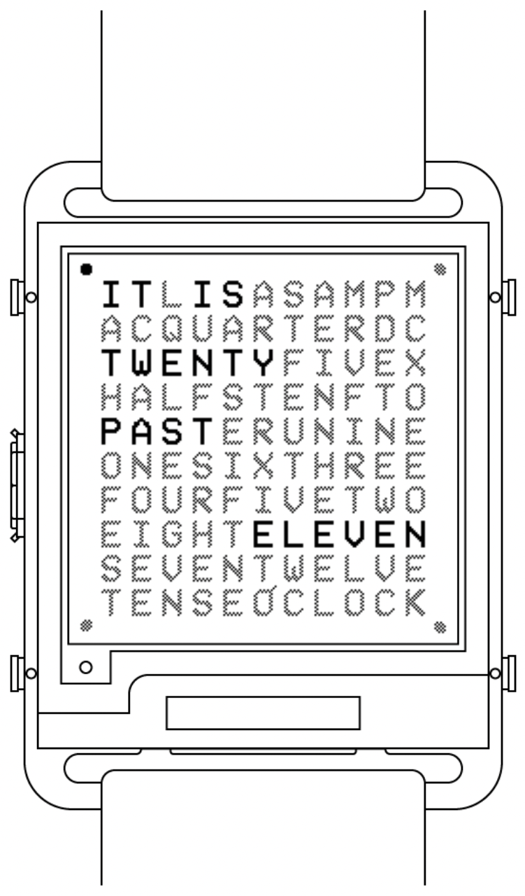 GitHub vtudog/qlock Watch face for SQFMI Watchy based on QLockTwo