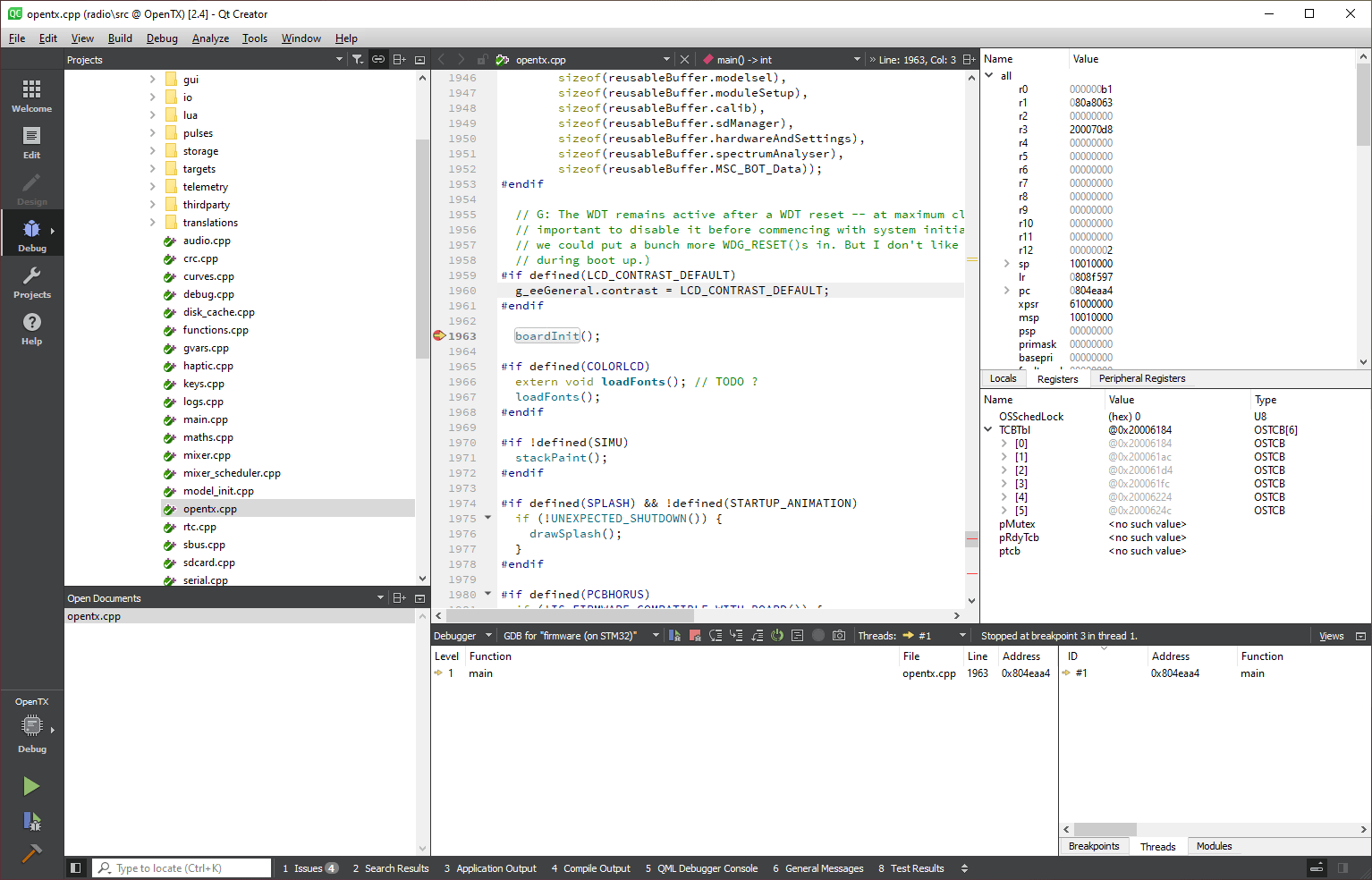 In Circuit Debugging with Qt Creator · EdgeTX/edgetx Wiki · GitHub