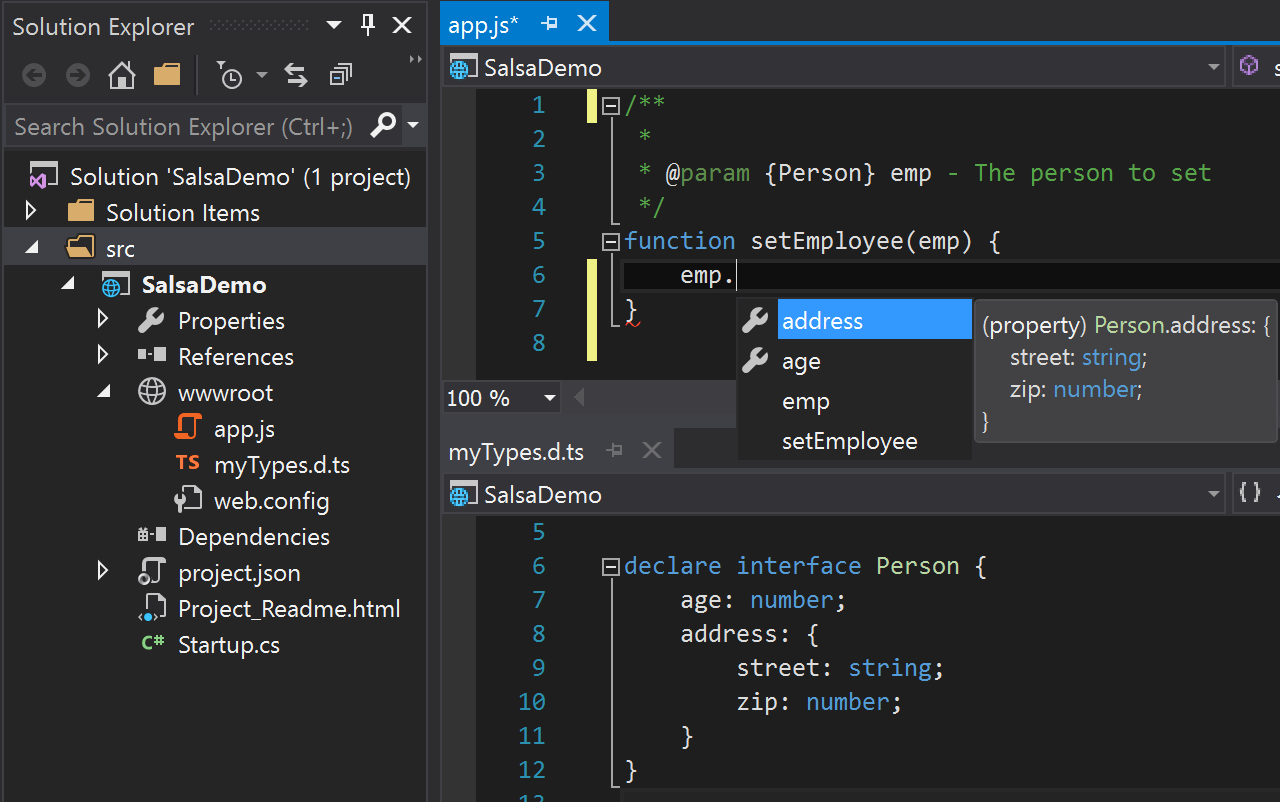 JavaScript Language Service in Visual Studio · microsoft/TypeScript