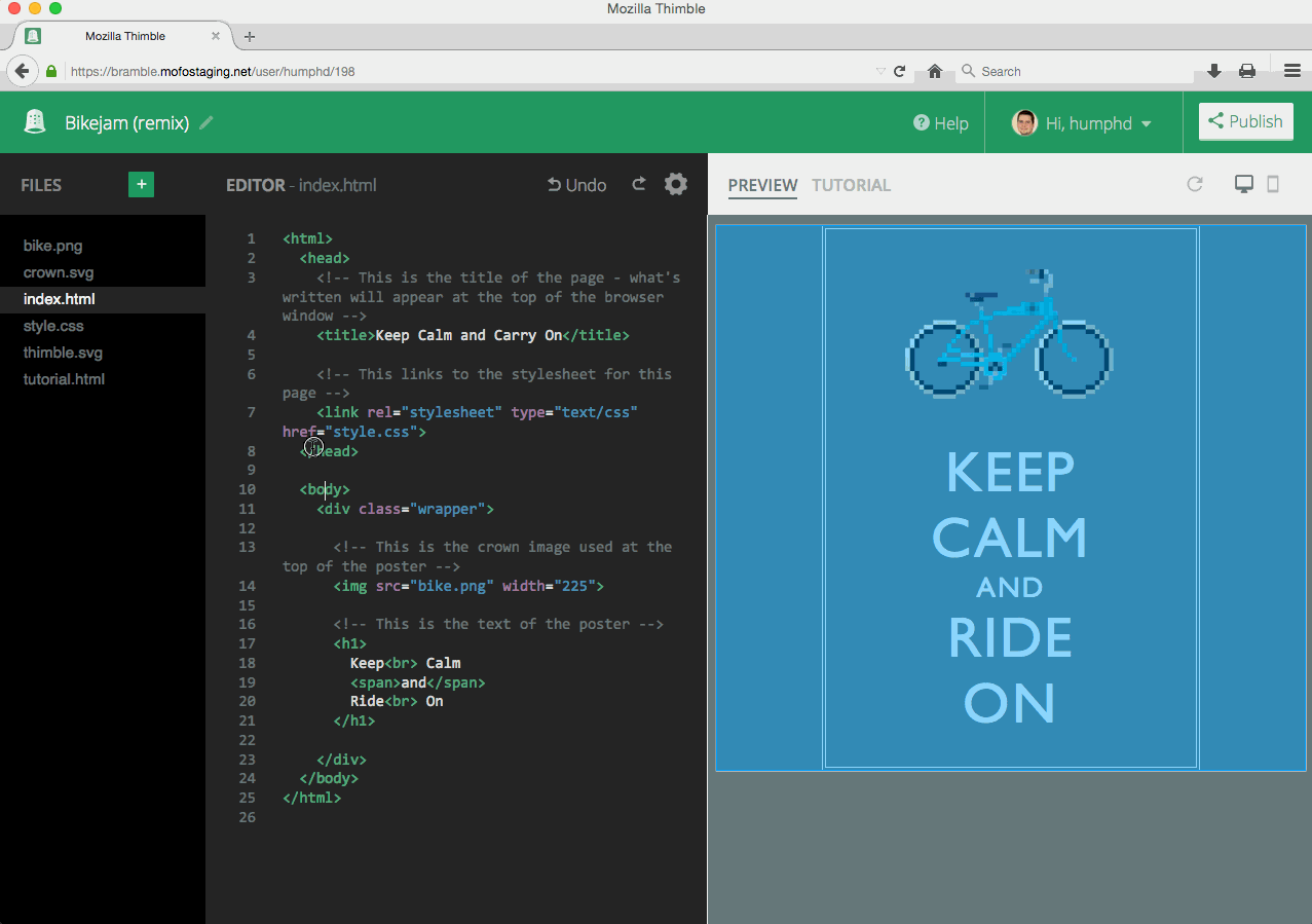 About Thimble · Wiki · GitHub