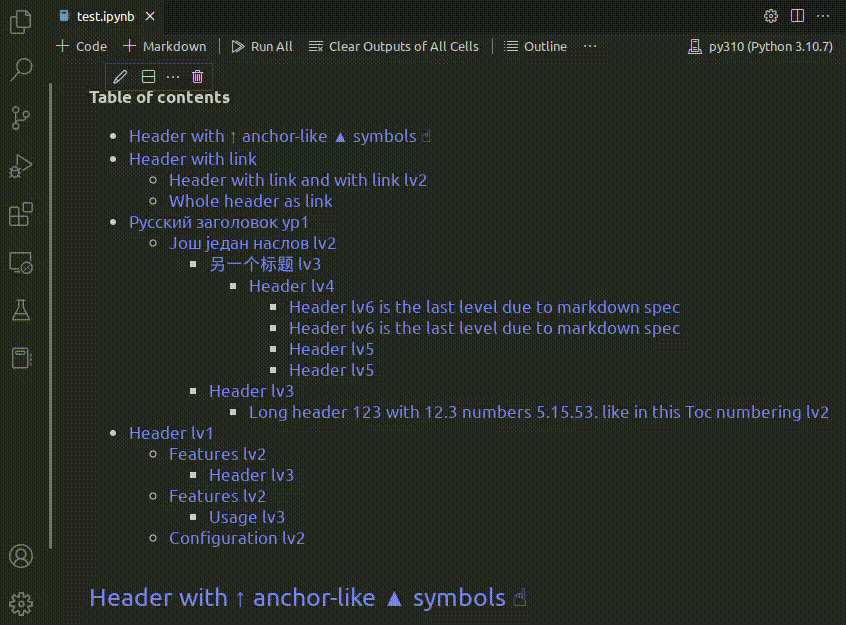 Jupyter TOC Visual Studio Marketplace