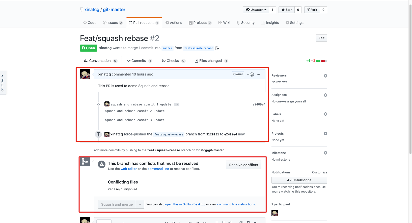 Squash Rebase PR Git Workflow by Intellij and Command Xin's Blog