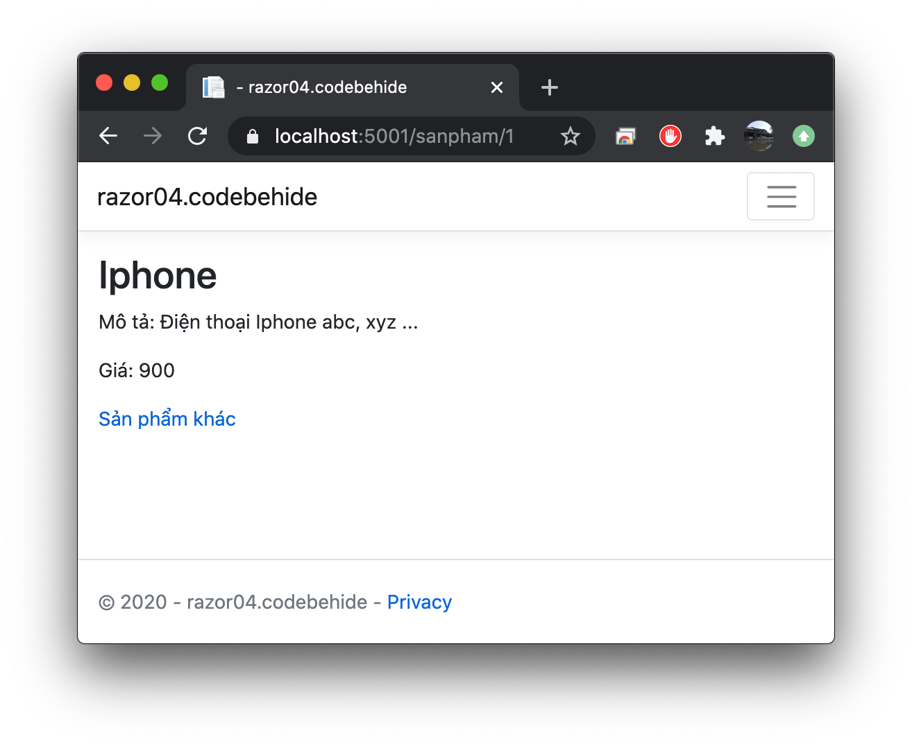 Razor) Sử dụng PageModel codebehind cho Razor Page và các