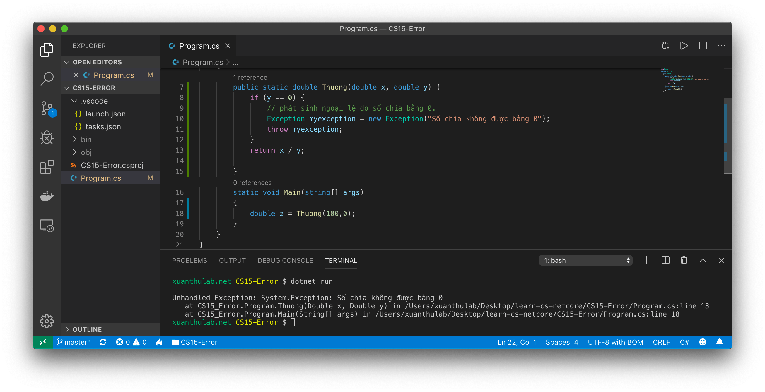 Tìm hiểu và sử dụng ngoại lệ Exception câu lệnh try catch trong C C