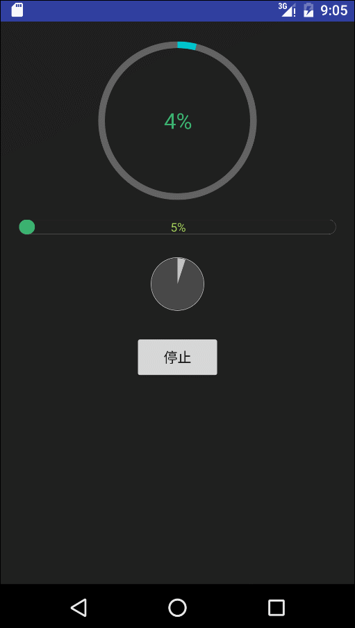 CBprogressBar.git 一个自定义的进度条，支持三种样式 codeKK AndroidOpen