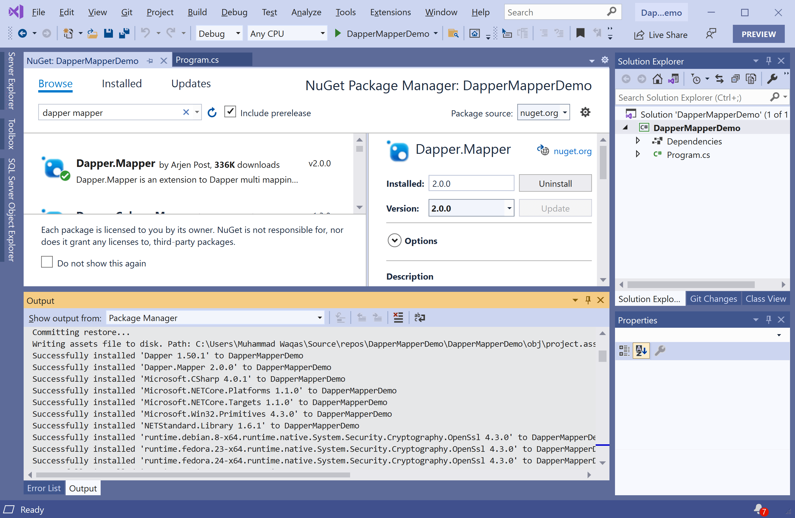 Dapper Mapper Getting Started dappermapper Tutorial