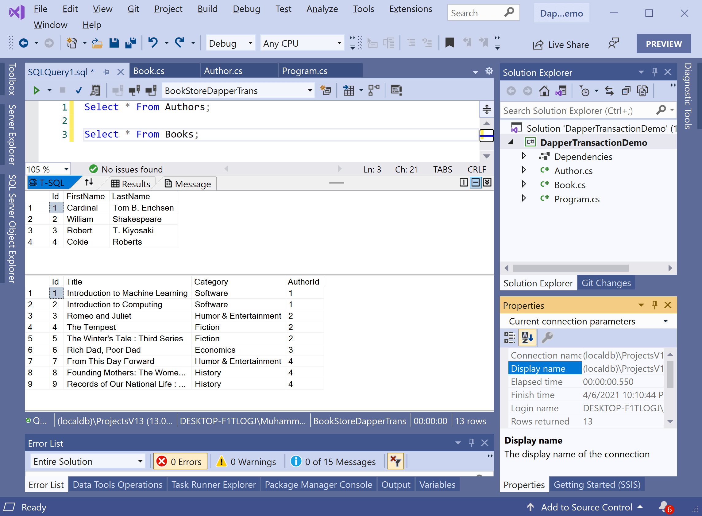 Dapper Transaction Insert Data dappertransaction Tutorial