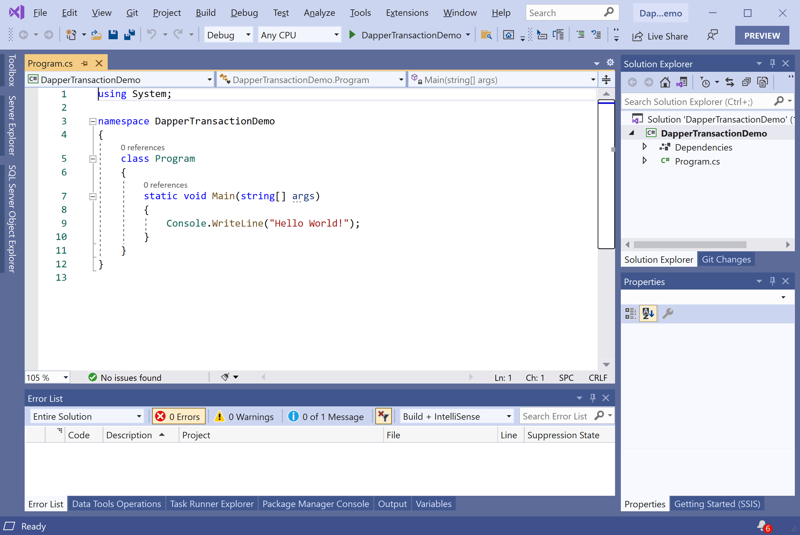 Dapper Transaction Environment Setup dappertransaction Tutorial