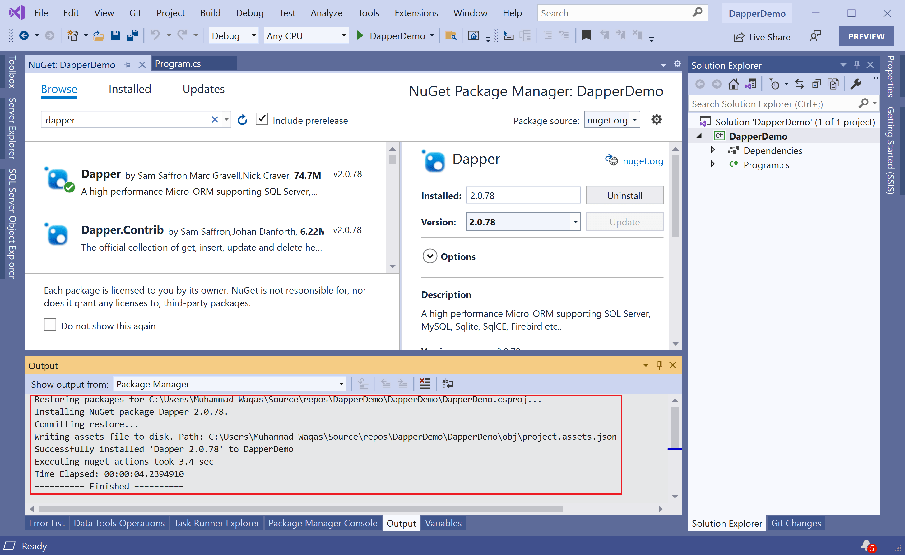 Dapper Environment Setup dapper Tutorial