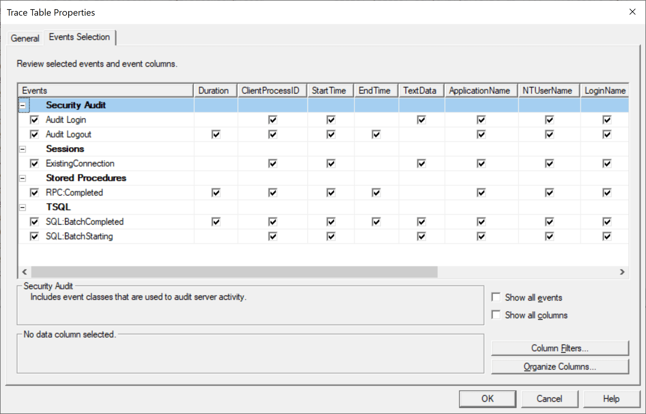 SQL Server Profiler Organize Columns sqlserverprofiler Tutorial