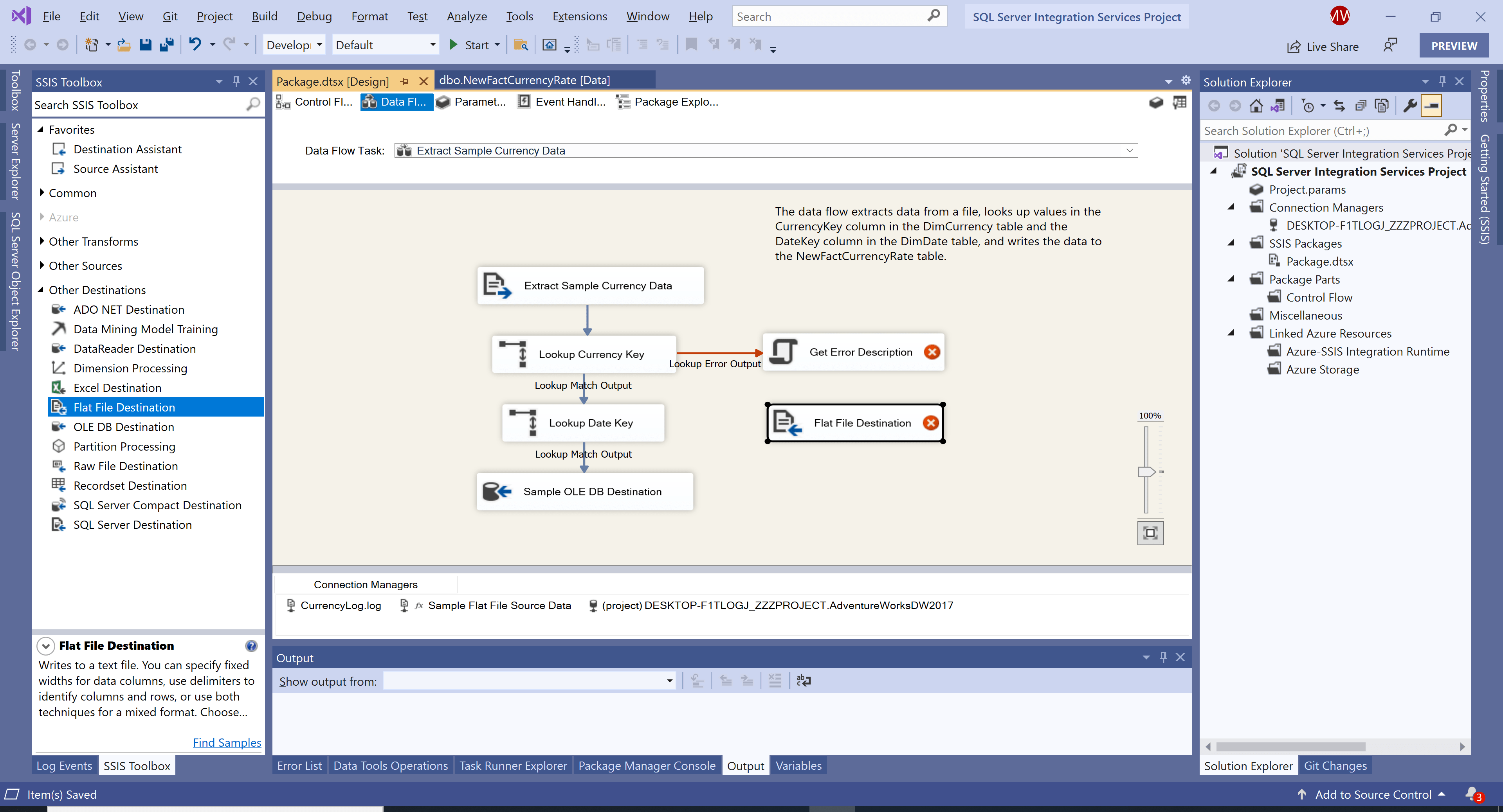 SSIS Flat File Destination ssis Tutorial