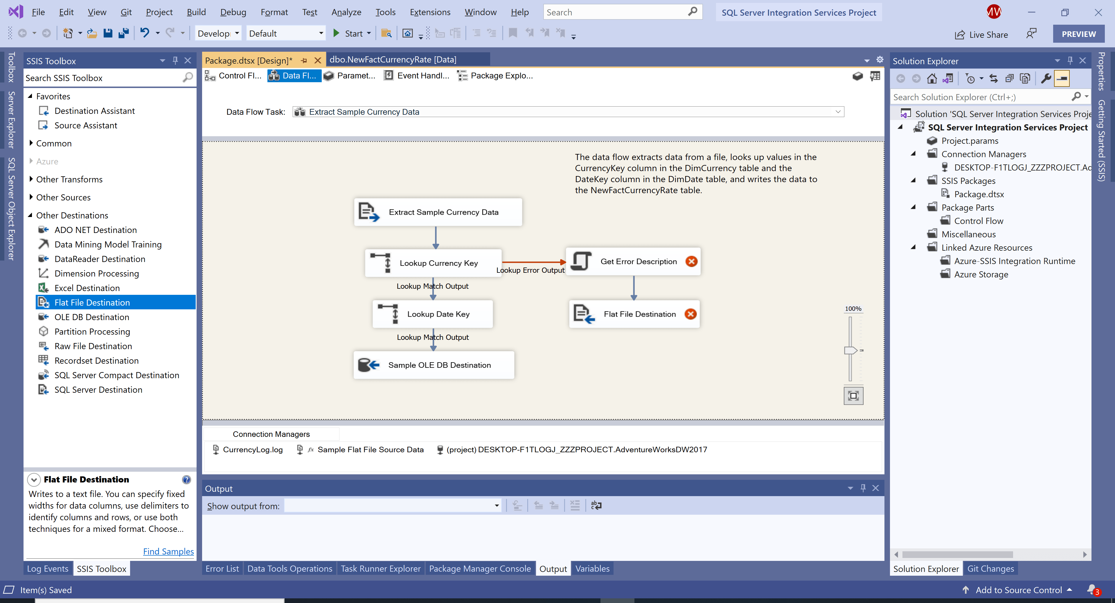 SSIS Flat File Destination ssis Tutorial