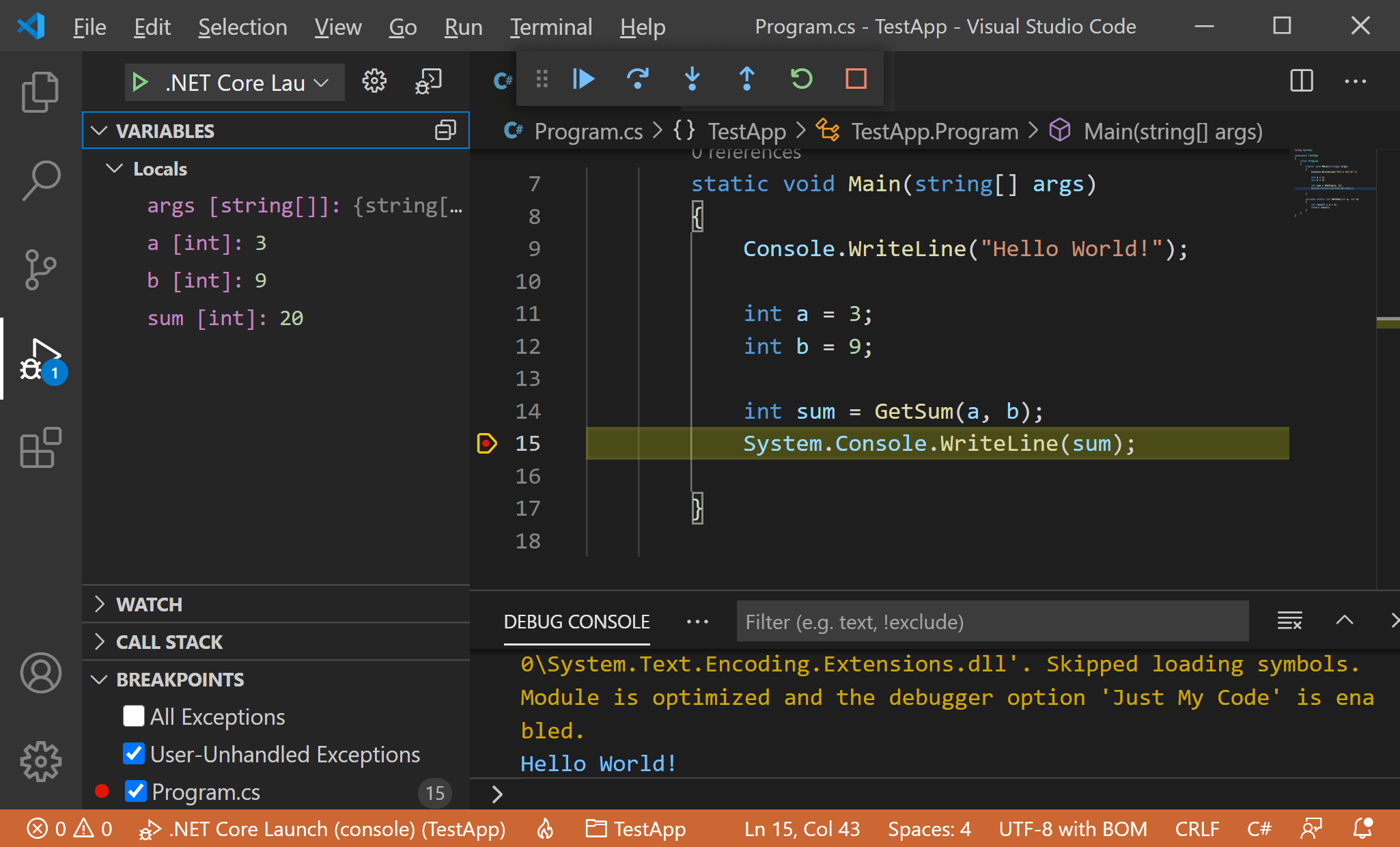 Visual Studio Code Debugging visualstudiocode Tutorial