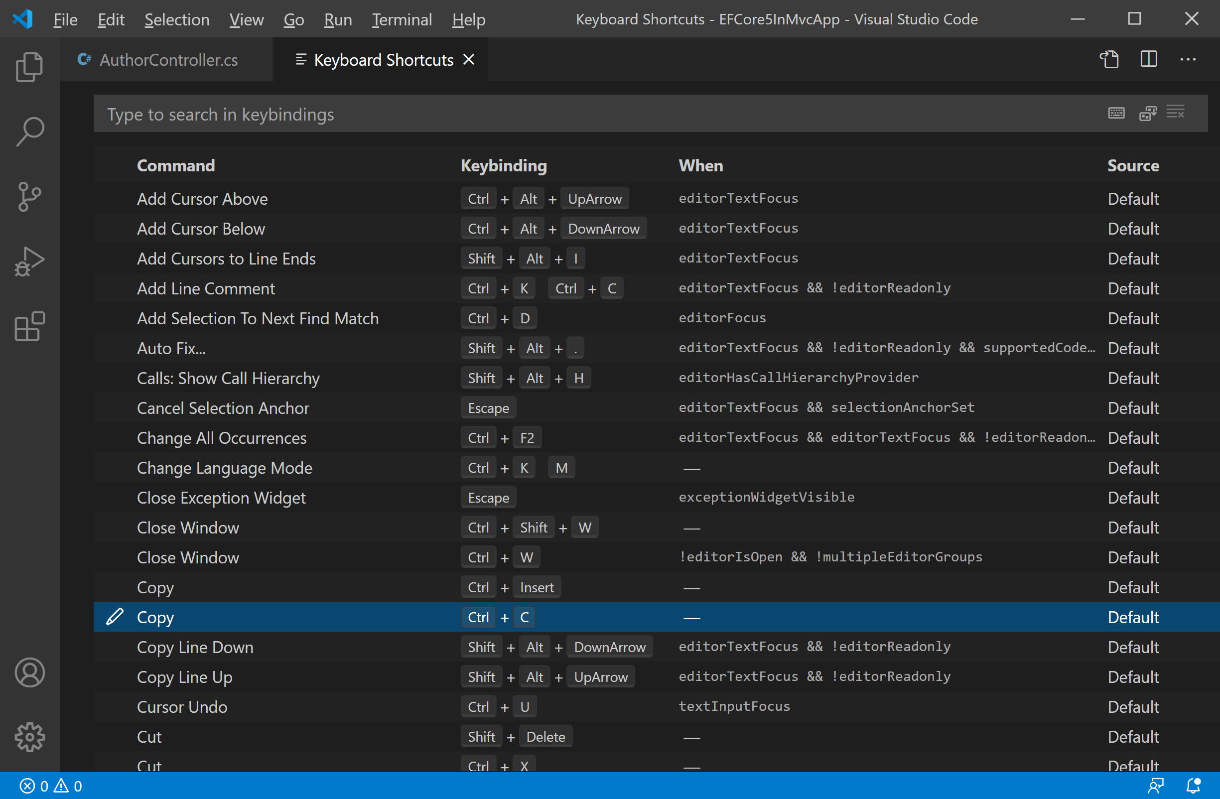 Visual Studio Code Keyboard Shortcuts visualstudiocode Tutorial