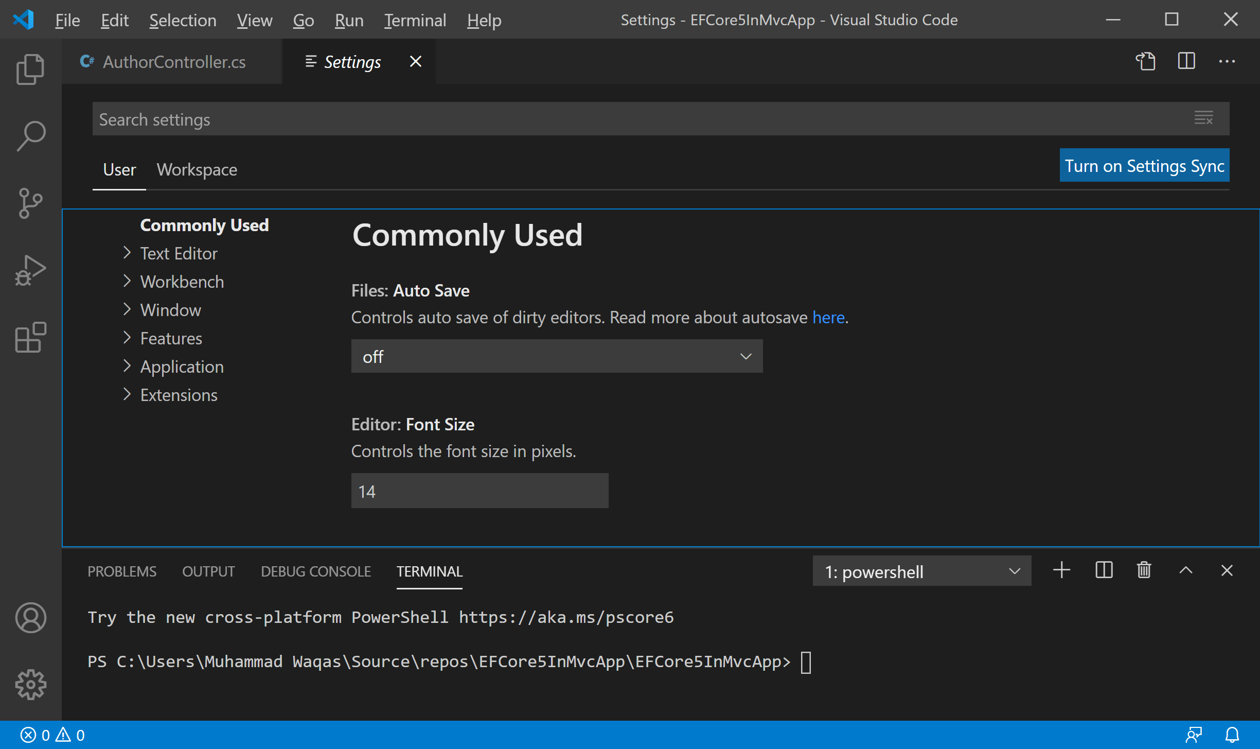 Visual Studio Code User and Workspace Settings visualstudiocode