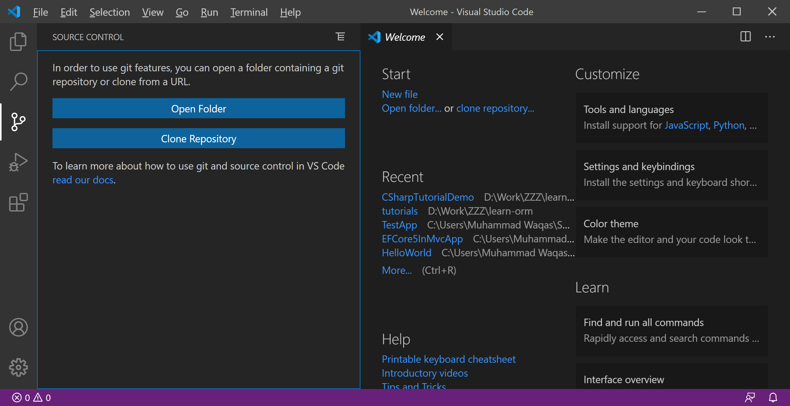 Visual Studio Code Version Control visualstudiocode Tutorial