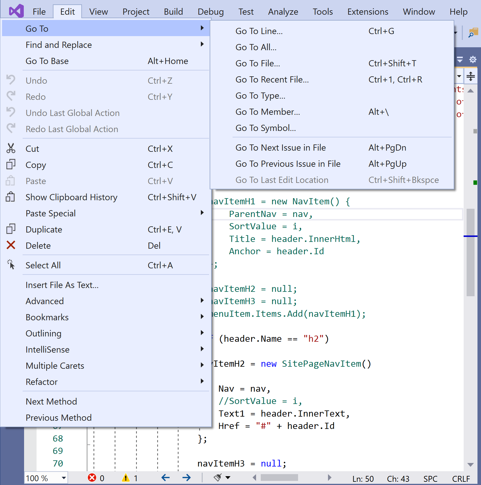 Visual Studio Go To Commands visualstudio Tutorial