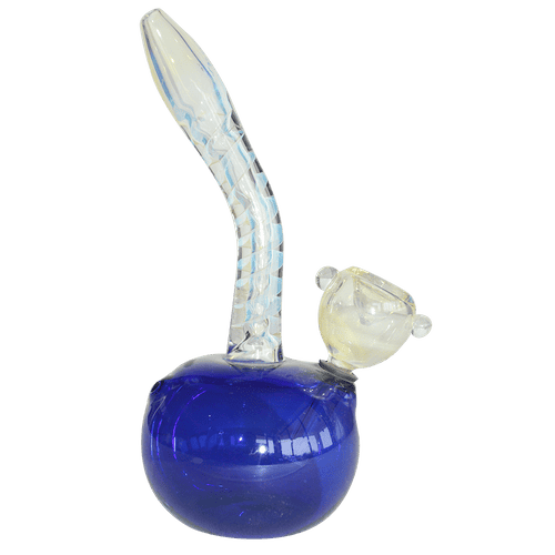 6 Inch Spiral Natural Dimond Cut Color Glass Bong