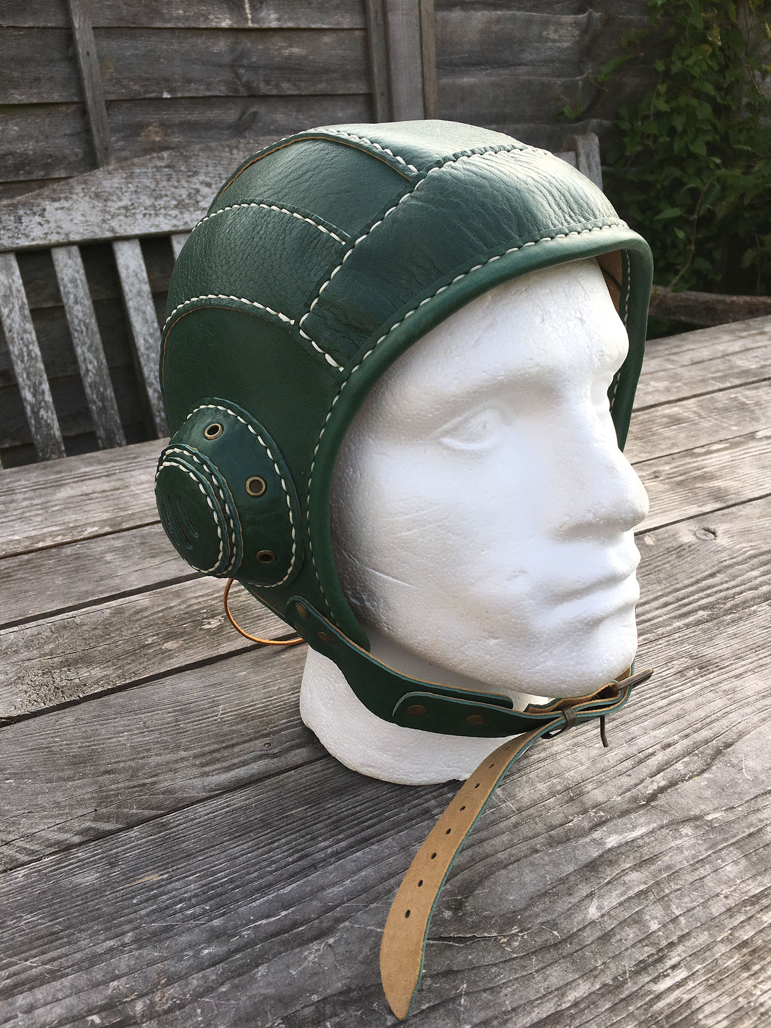 Leather Flying Helmet Raw Edge Leather