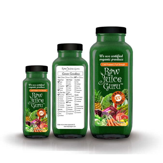 Juice bar greens plus coldpressed raw organic juice