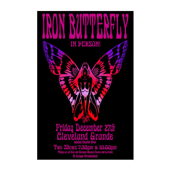 Iron Butterfly 1968 Concert Poster Raw Sugar Art Studio
