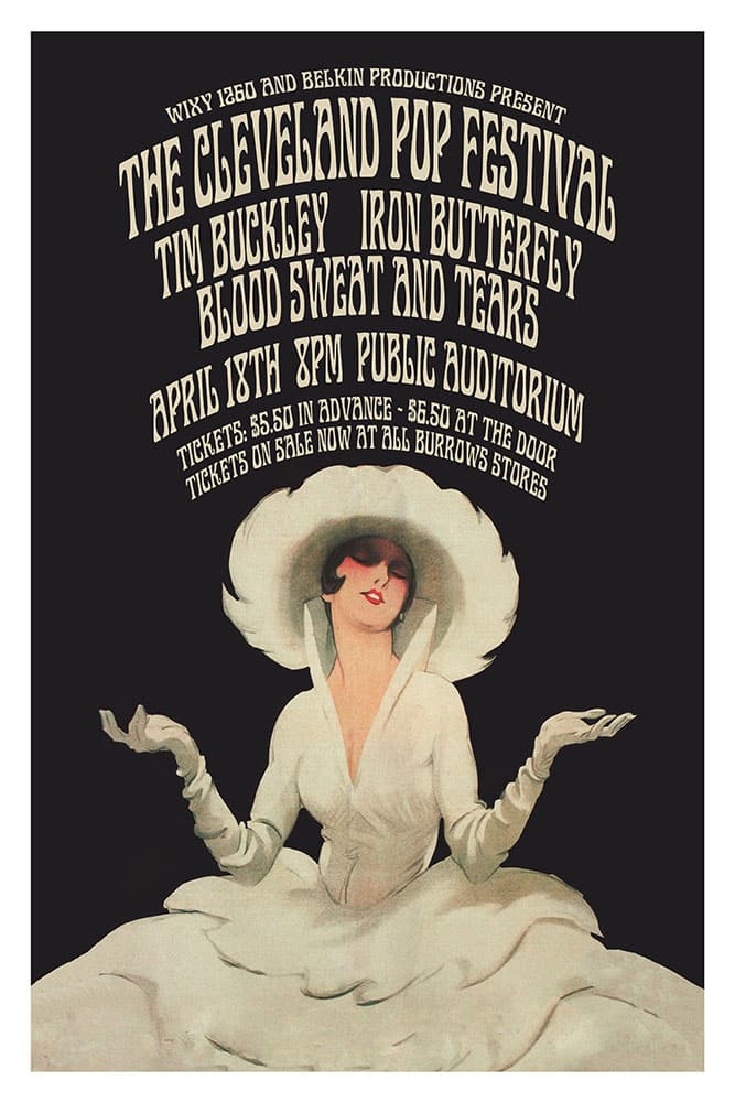 Cleveland Pop Festival 1969 Concert Poster Raw Sugar Art Studio