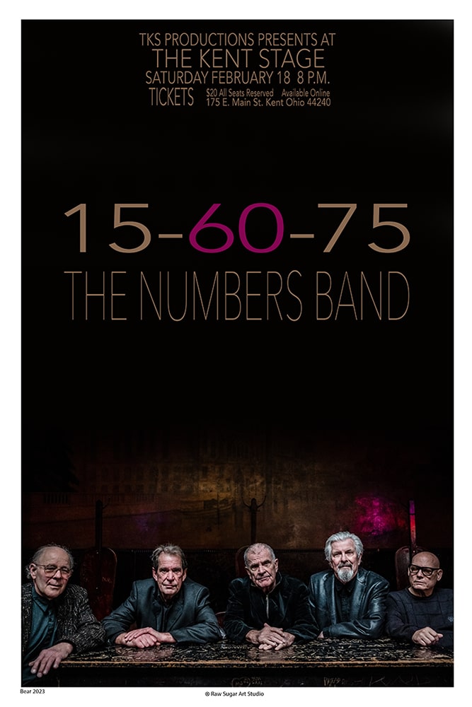 156075 The Numbers Band 2023 Kent Concert Poster Raw Sugar Art Studio