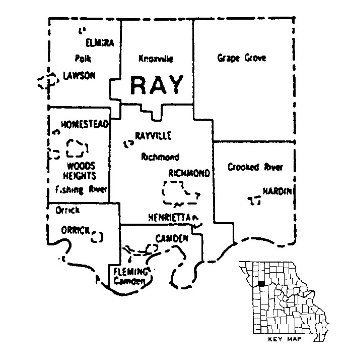 Ray County, Missouri, Genealogy Resources, Township Map