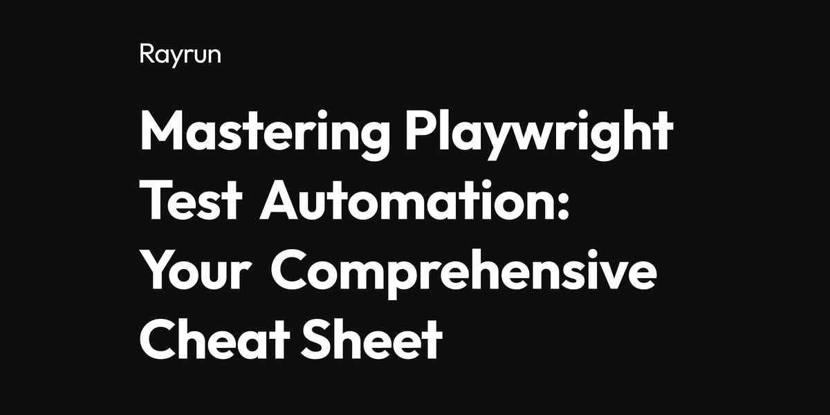 Playwright Test Cheat Sheet