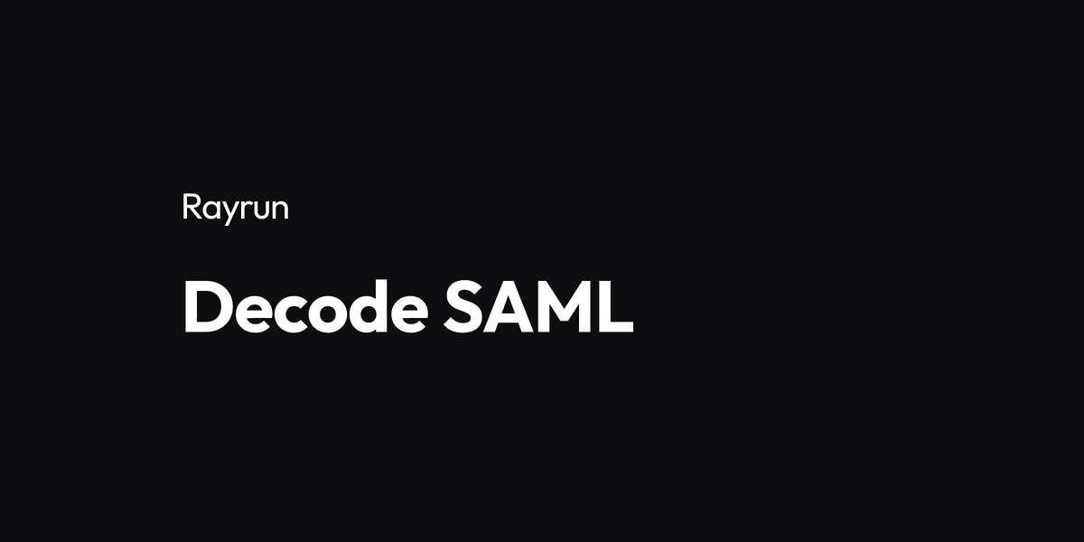 Decode SAML