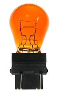 3157 double contact amber wedge base light bulb