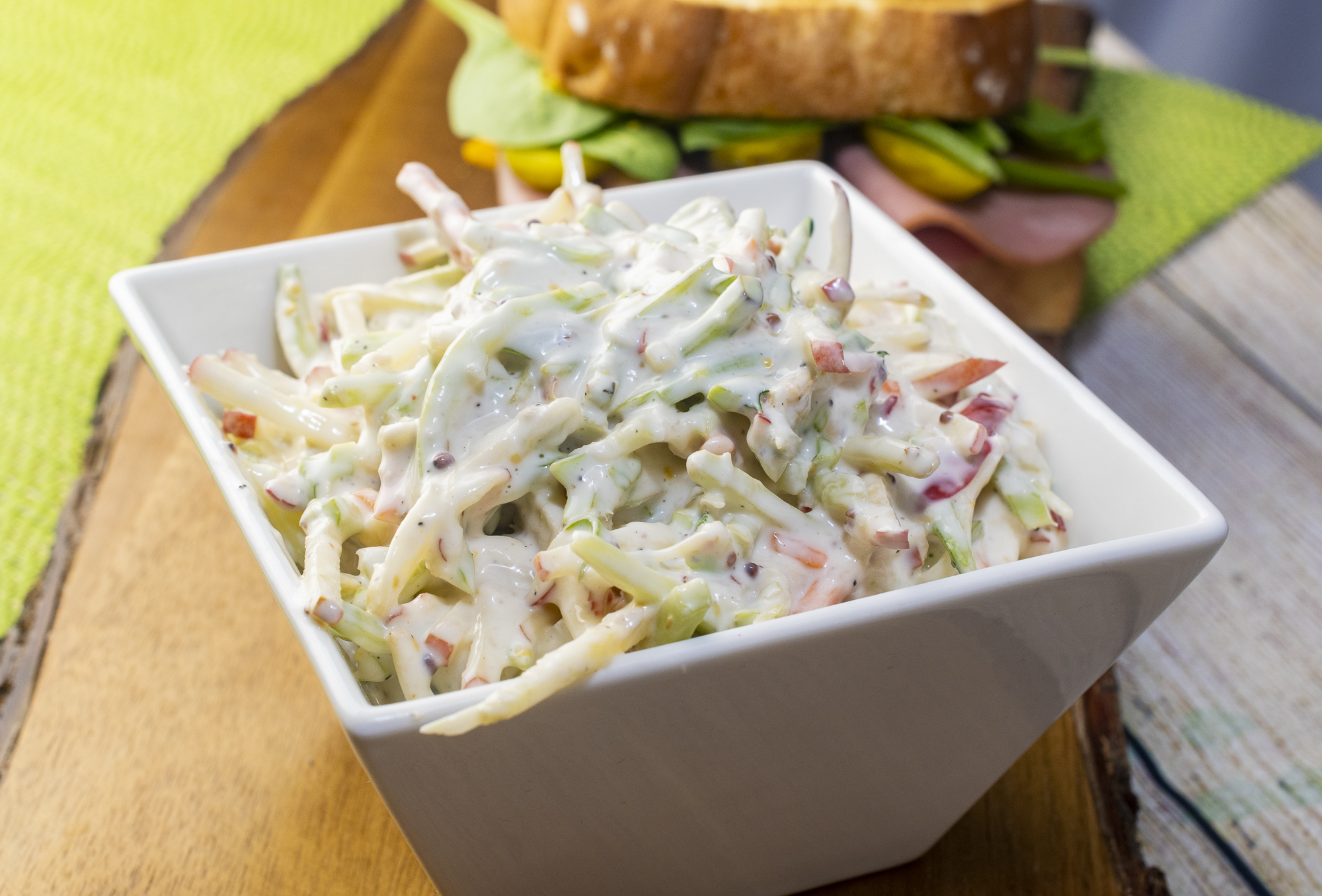 Apple Broccoli Coleslaw with Creamy Horseradish Dressing Raymond's Food