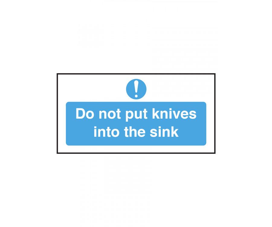Do Not Put Knives Into the Sink Notice Raynor Hygiene