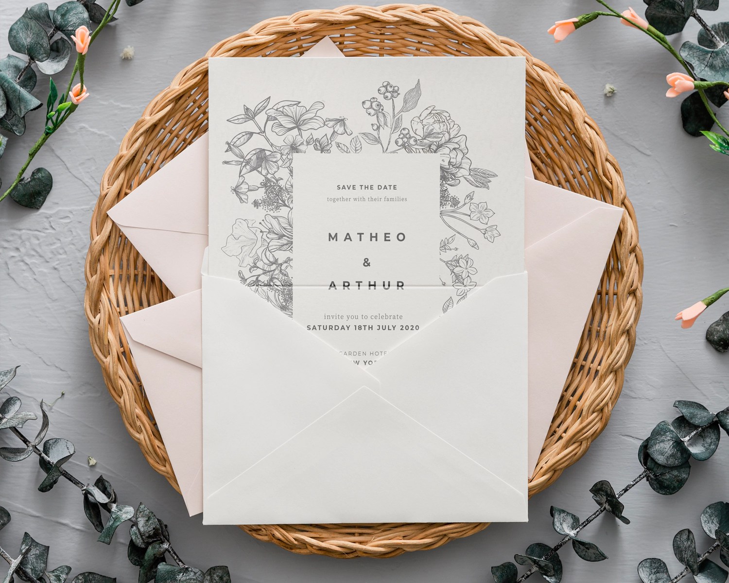 Floral Wedding Invitations Rayon Invitations