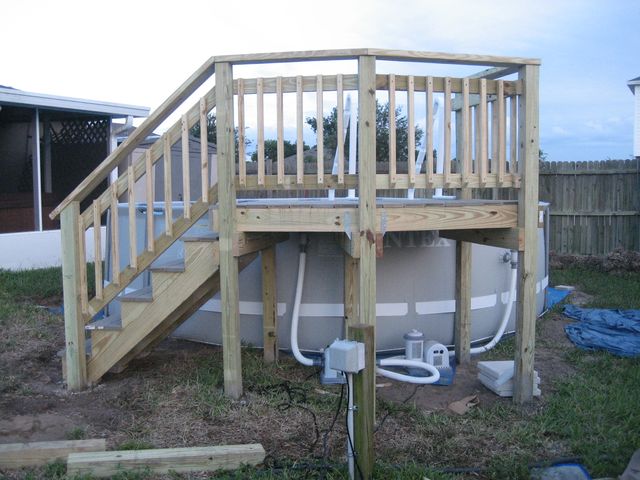 My Intex 16x48 with custom deck and stairs