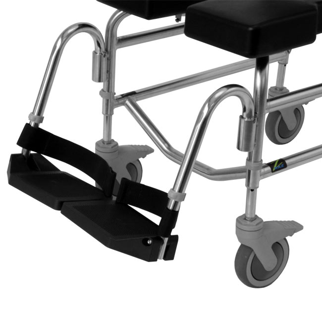 RazAP600 (Attendant Propelled) Stainless Steel Rehab Shower Commode