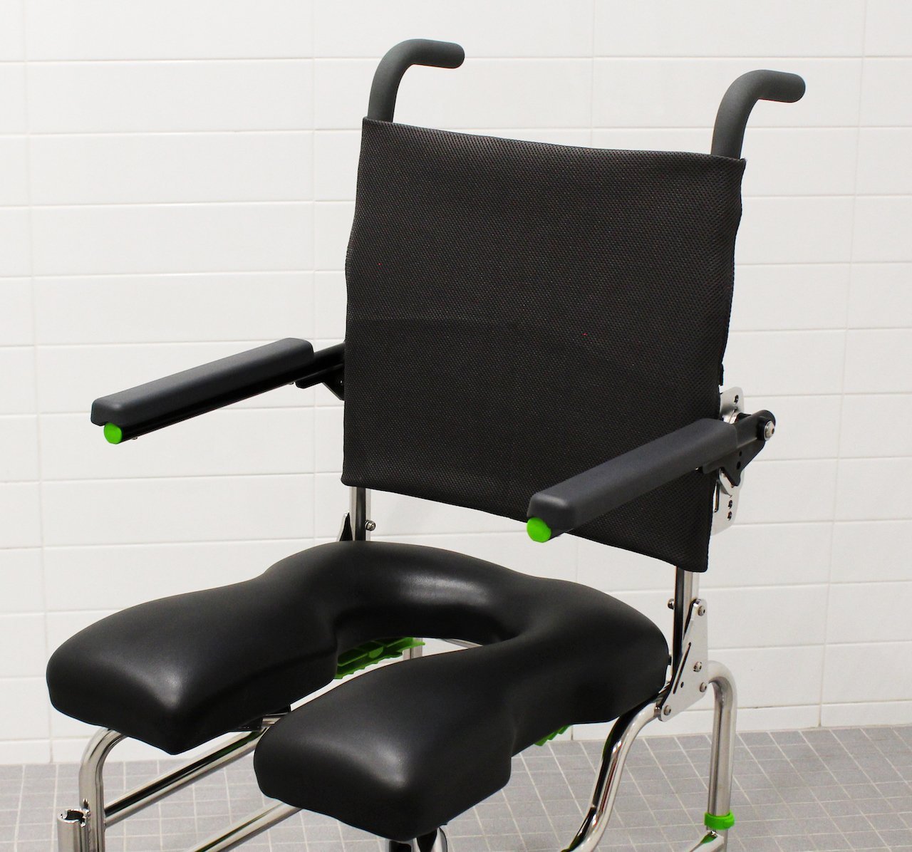 Spacer Mesh Backrest Mobile Shower Commode Chairs Raz Design Inc.